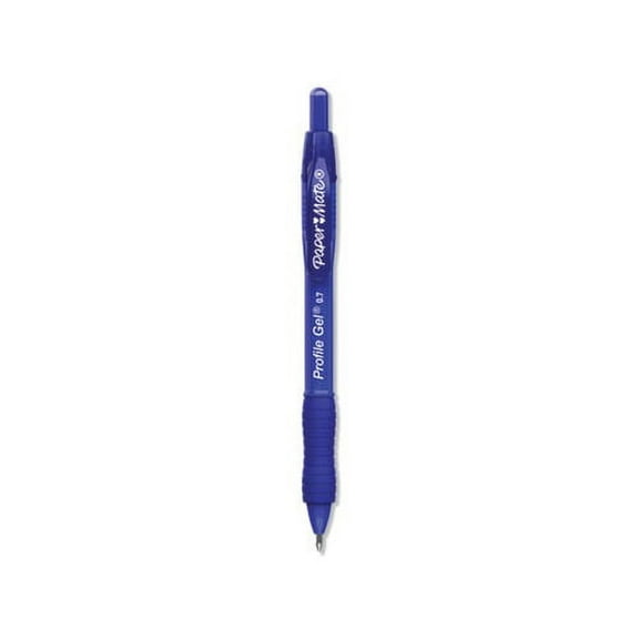 Profile Retractable Gel Pen Medium 0.7 mm, Blue Ink, Translucent Blue Barrel, Dozen
