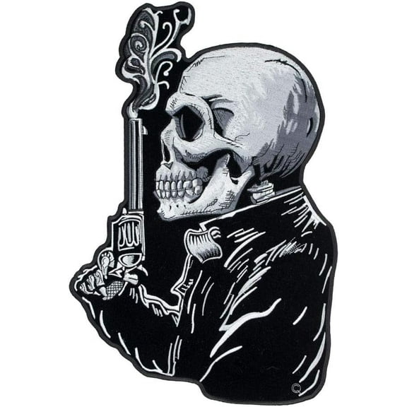 Profile Skeleton & Smoking Gun Patch, Large Size