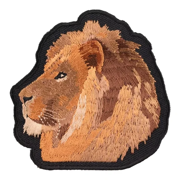 Profile View Majestic Lion Face Patch, Lion & Jungle Animal Patches