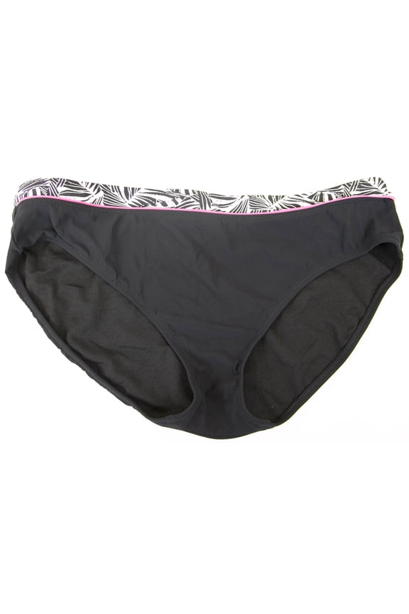 Women's Detailed Band Black Bikini Swim Bottom