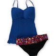 thumbnail image 1 of Profile Womens Full Bust Aztec 2 Piece Bandeau, Blue, 8, 1 of 2