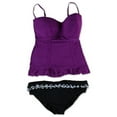 thumbnail image 1 of Profile Womens Full Foam Bust Brief 2 Piece Bandini, Purple, 16, 1 of 2