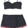 thumbnail image 1 of Profile Womens Padded Skirted 2 Piece Bikini, Black, 14, 1 of 2