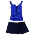 thumbnail image 1 of Profile Womens Ruched Sli Side Tie 2 Piece Tankini, Blue, 32D, 1 of 1
