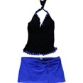 thumbnail image 1 of Profile Womens Ruffle Trim Skirted 2 Piece Tankini, Black, 10, 1 of 2