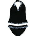 thumbnail image 1 of Profile Womens Scalloped Pattern 2 Piece Tankini, Black, 8, 1 of 2