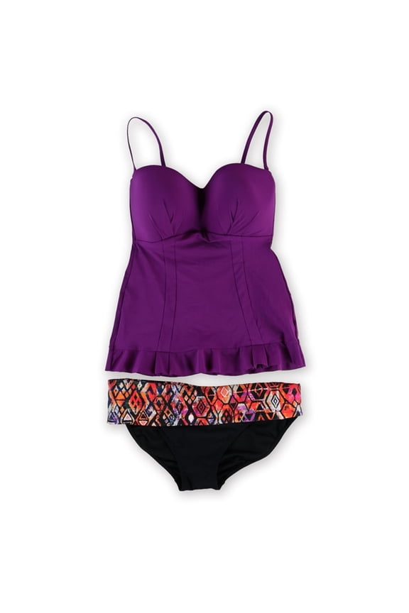 Womens Starlet Aztec 2 Piece Tankini, Purple, 10