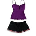 thumbnail image 1 of Profile Womens Starlet Aztec Ruffle 2 Piece Bandeau, Purple, 14, 1 of 2