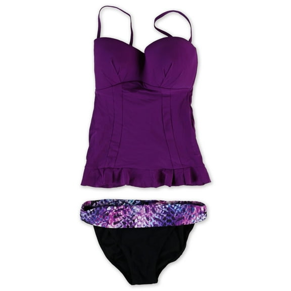 Profile Womens Starlet Banded Brief 2 Piece Bandini, Purple, 8