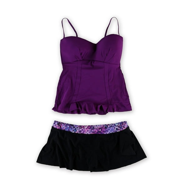 Profile Womens Starlet Banded Skirtini 2 Piece Bandini, Purple, 14