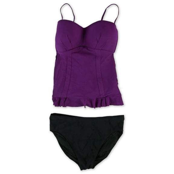 Profile Womens Starlet Brief 2 Piece Tankini, Purple, 10