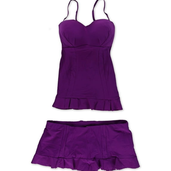 Profile Womens Starlet Skirtini 2 Piece Tankini, Purple, 6