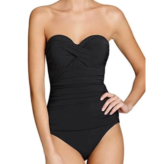 Your Profile Twist Front Bandeau D Cup Underwire One-Piece, size 6