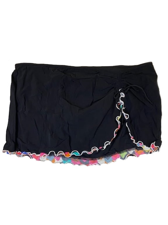 Women's Plus-Size Lettuce Ruffle Side Tie Skirted Swimsuit Bottom, 18W