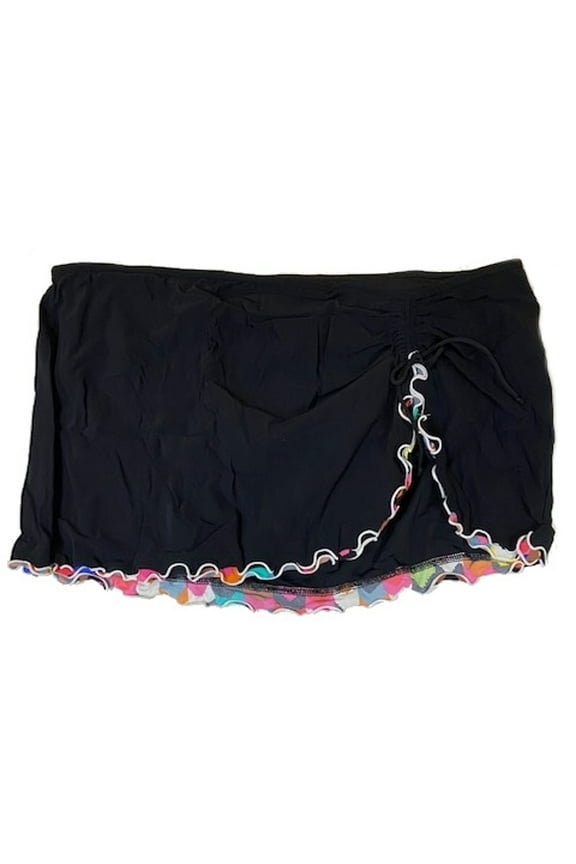 Women's Plus-Size Lettuce Ruffle Side Tie Skirted Swimsuit Bottom, 22W