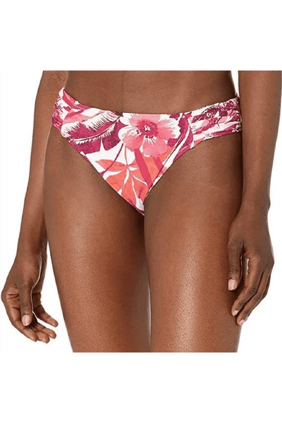 Women's Standard Escape Bikini Bottom in Bali Print Size 8 Red