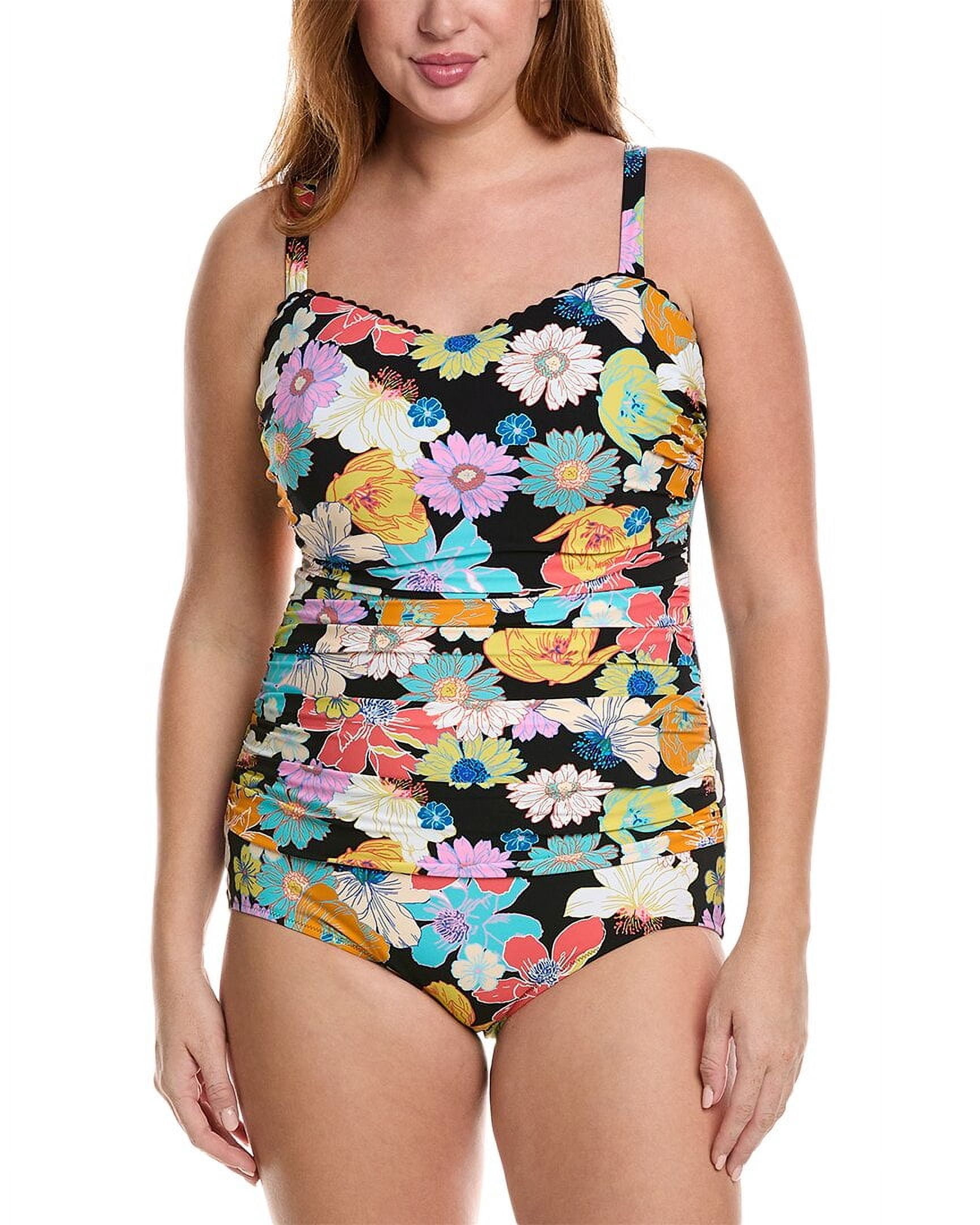 Profile By Gottex Women's Plus-Size Off-The-Shoulder One Piece Swimsuit – Tummy Control & Adjustable Straps