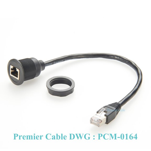 Profinet RJ45 8P8C Male to Female Extension Cable Flush Panel Mount 1Gbps Cat5e Ethernet LAN Network Cable for Sta Light