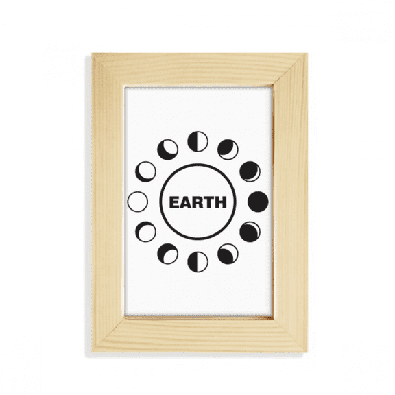 Profit Loss Moon Phase Change Earth Desktop Display Photo Frame Picture Art Painting 5x7 inch