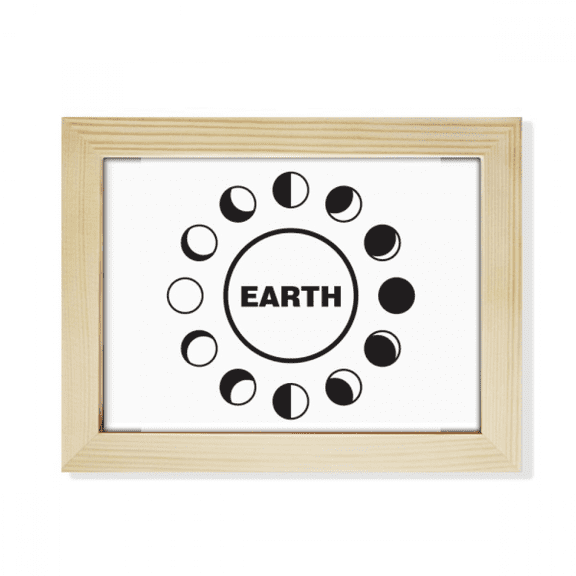Profit Loss Moon Phase Change Earth Desktop Photo Frame Picture Art Decoration Painting 6x8 inch