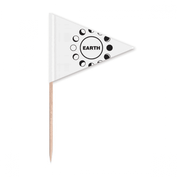 Profit Loss Moon Phase Change Earth Toothpick Triangle Cupcake Toppers Flag