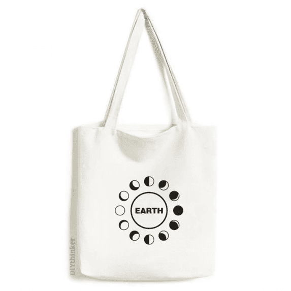 Profit Loss Moon Phase Change Earth Tote Canvas Bag Shopping Satchel Casual Handbag