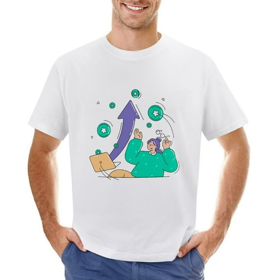 Profit Men’s T-Shirt 100% Cotton Casual Short Sleeve Tops Gift Tee White 5XL