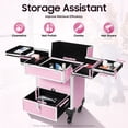thumbnail image 1 of Profl Rolling Makeup Train Case Cosmetic Trolley Makeup Storage Organizer Cart, 1 of 18