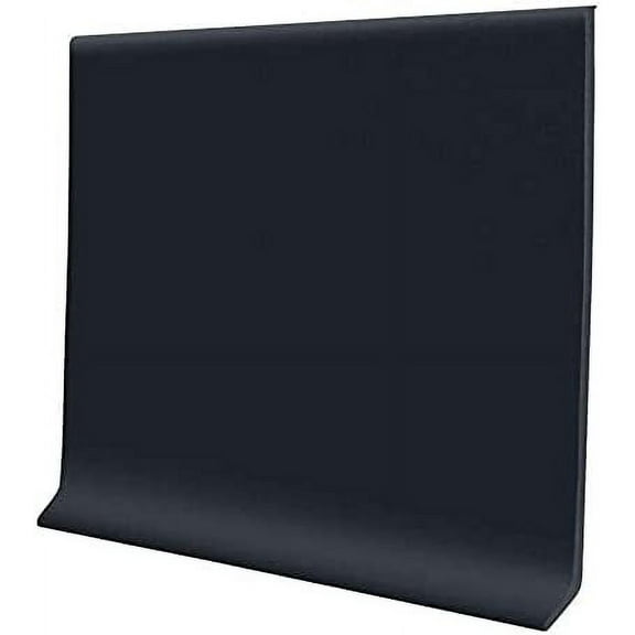 Proflex Flexible Self Stick Vinyl Wall Base, Adhesive Back Vinyl Floor Base with Toe, Black, 4" x 20'