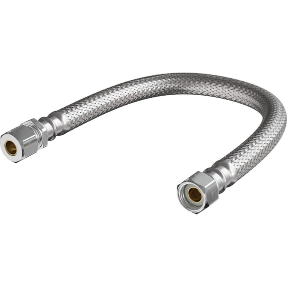 Proflo PFX146430 3/8" Male Comp X 3/8" Female Comp X 12" Braided Stainless Steel Sink
