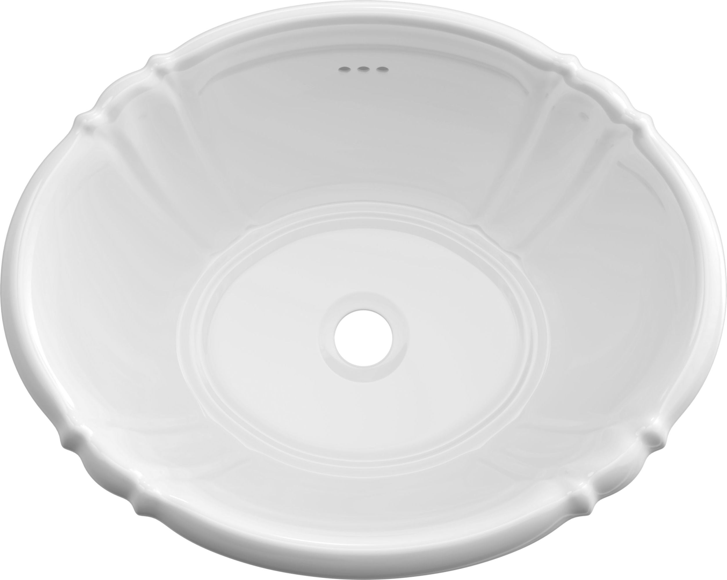 White Ceramic Oval Drop-In Bathroom Sink with Overflow