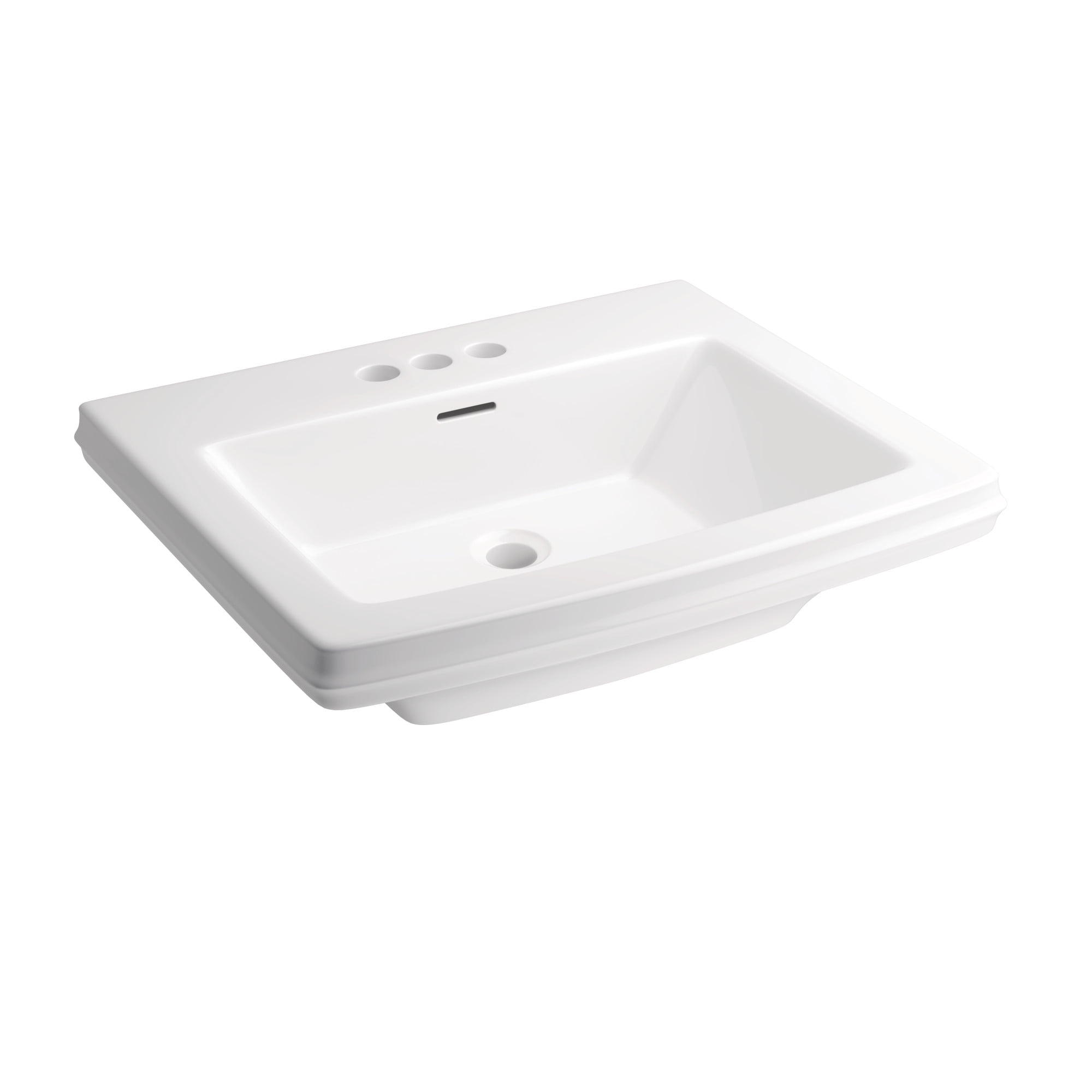 Proflo PF1174WH Holyoke 24-1/2" Rectangular Fireclay Pedestal Bathroom Sink - White