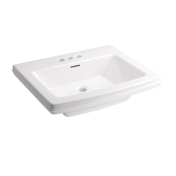 Proflo PF1174WH Holyoke 24-1/2" Rectangular Fireclay Pedestal Bathroom Sink - White