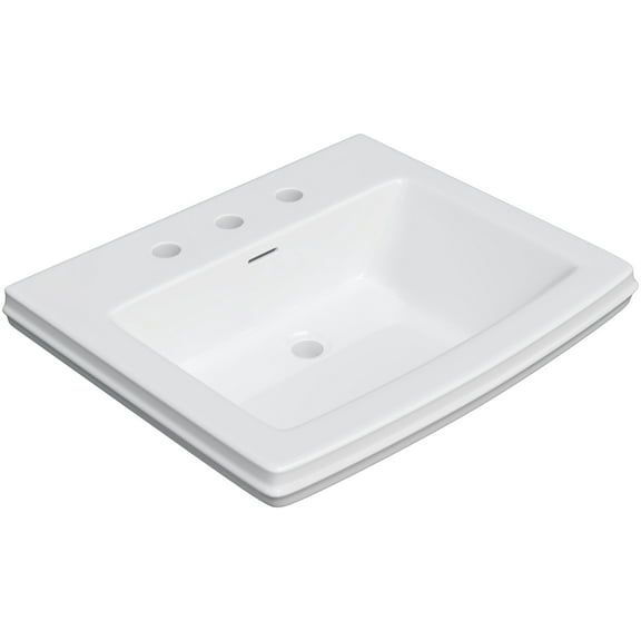 Proflo Pf1178 Holyoke 24-1/2" Rectangular Fireclay Pedestal Bathroom Sink - White