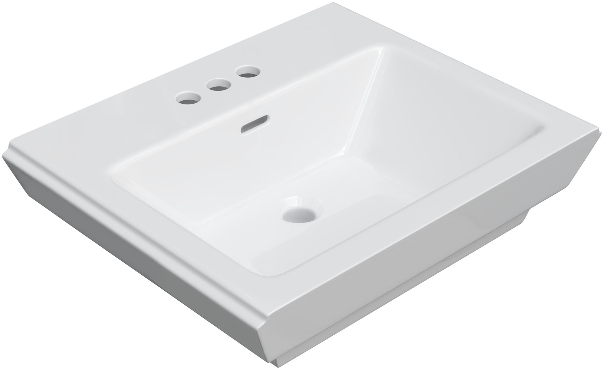 Proflo PF1184WH 22-7/8" Rectangular Vitreous China Pedestal Bathroom Sink - White