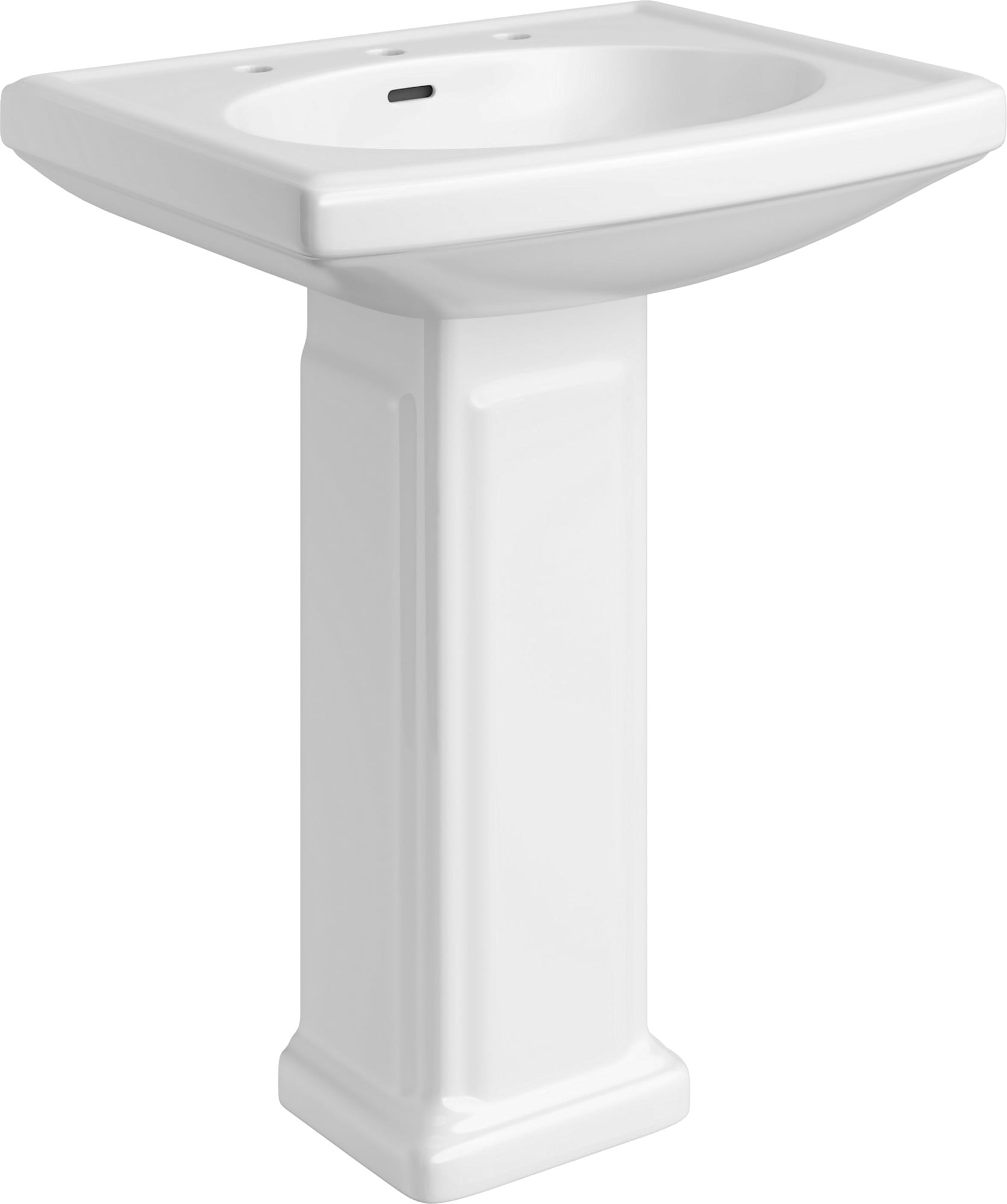 Proflo Pf14108 Alder Creek 25-1/2" Rectangular Vitreous China Pedestal Bathroom Sink -