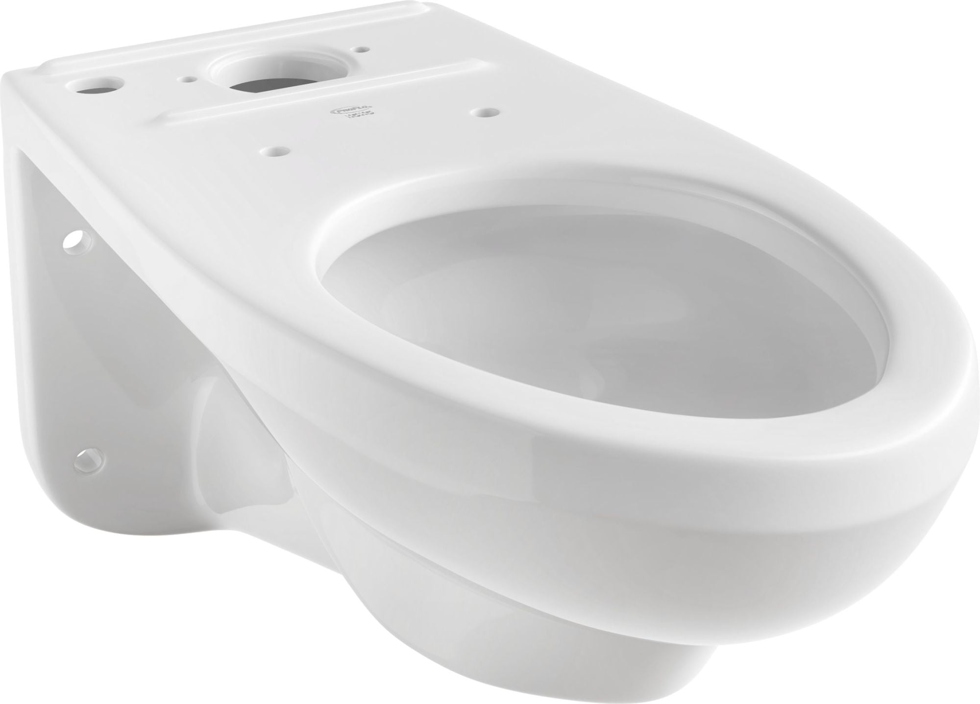 White Vitreous China Wall Mounted Elongated Toilet Bowl