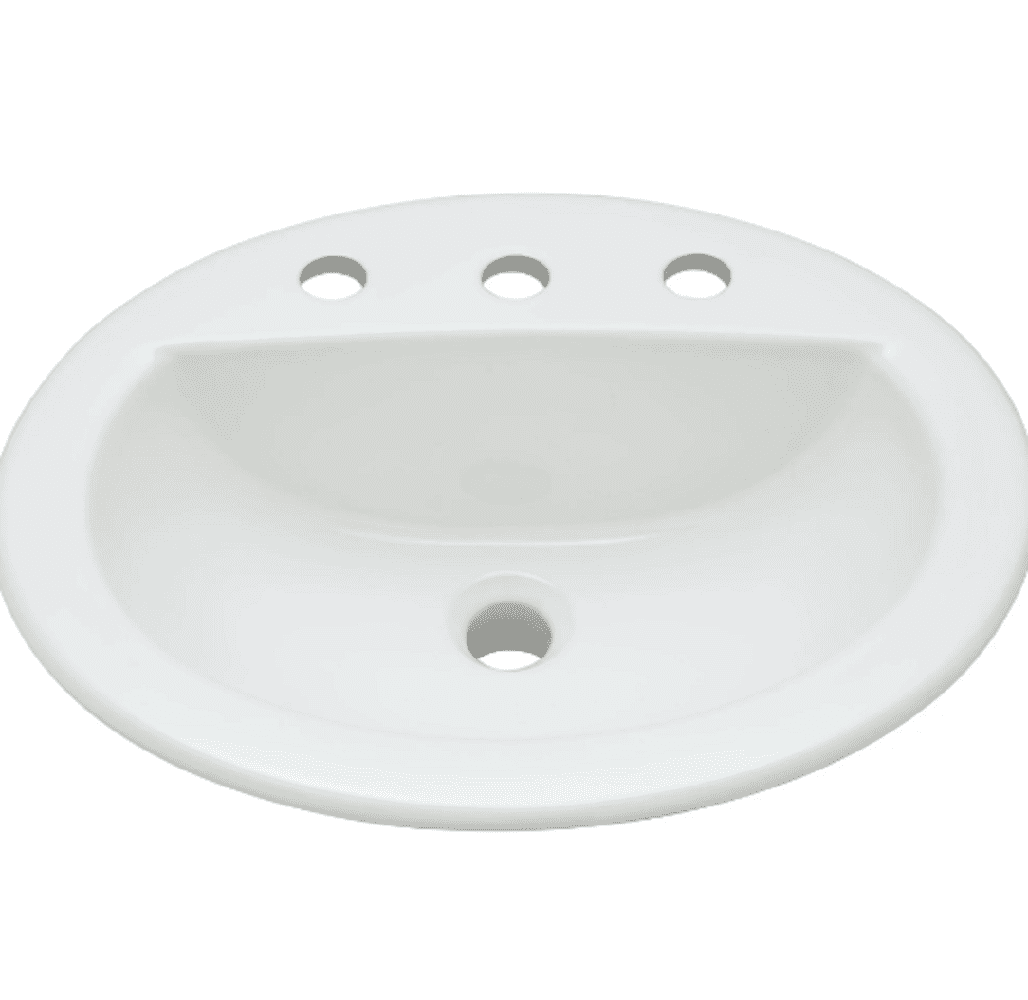 Proflo Pf19168 Rockaway 19' Oval Vitreous China Drop In Bathroom Sink White