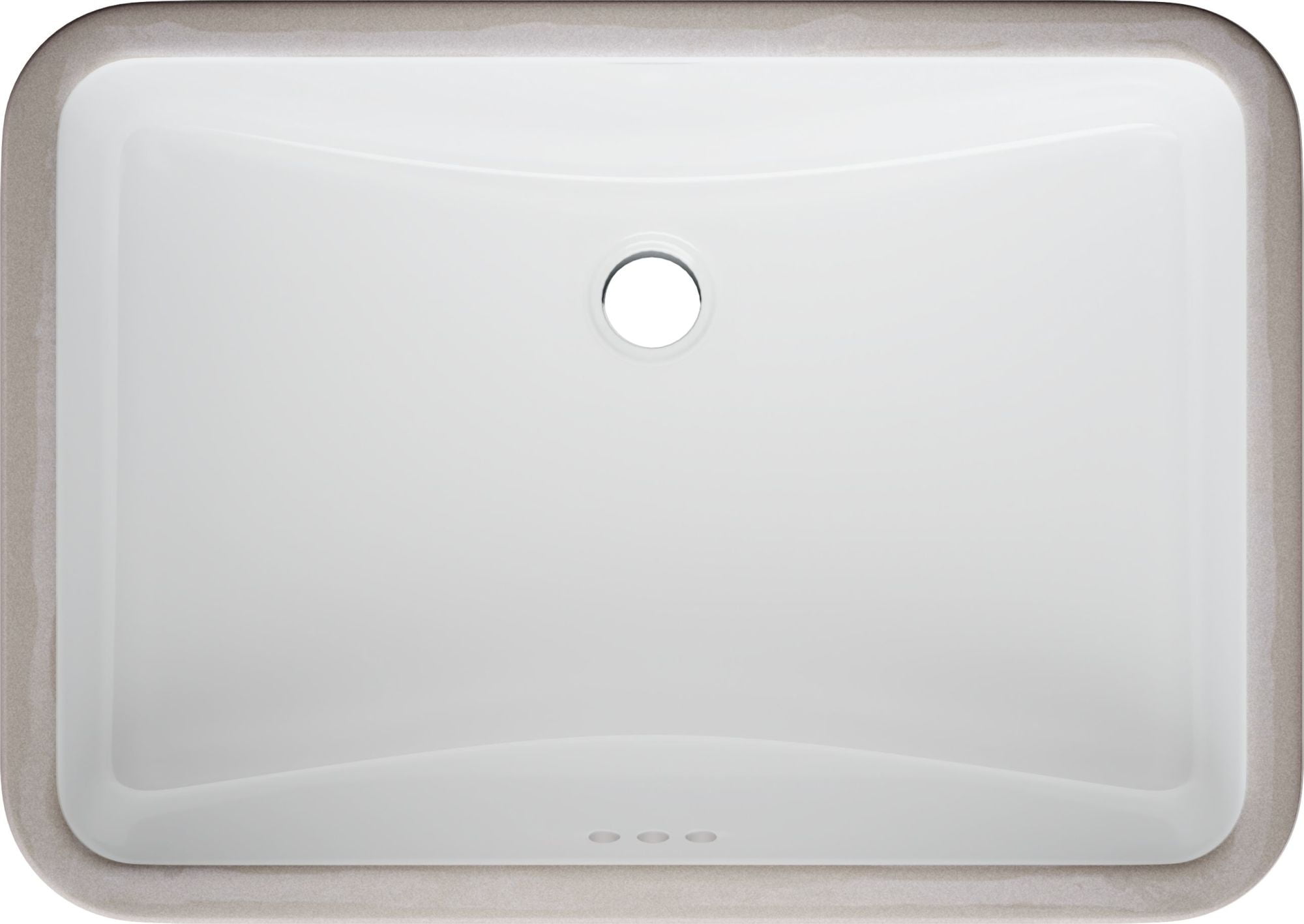 White Ceramic Rectangular Undermount Bathroom Sink with Overflow
