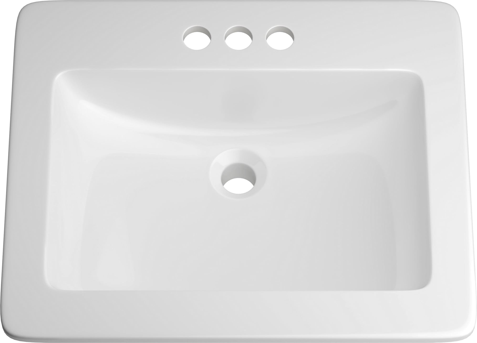Proflo Pf21184 Hoffman 24-1/4" Rectangular Vitreous China Drop In Bathroom Sink - White