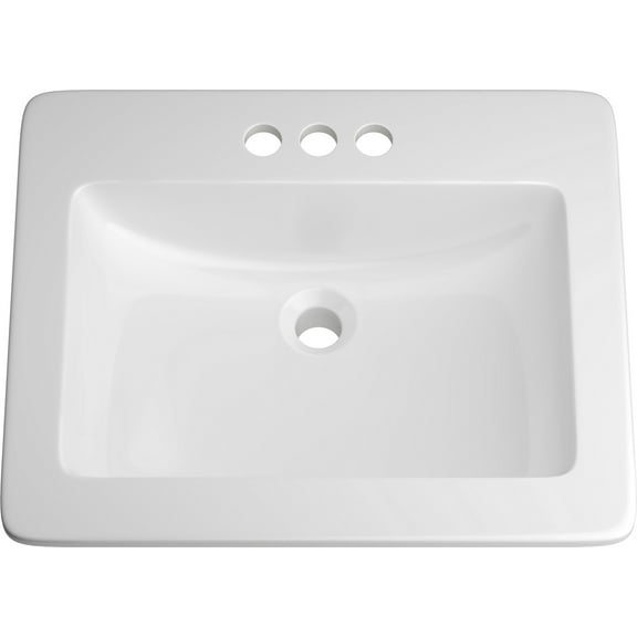 Proflo Pf21184 Hoffman 24-1/4" Rectangular Vitreous China Drop In Bathroom Sink - White