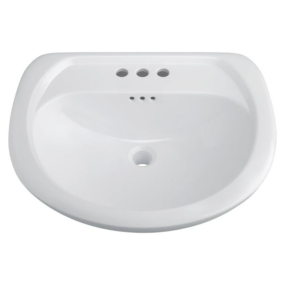 Proflo Pf4004 Lisbon Valley 24" Oval Vitreous China Pedestal Bathroom Sink - White