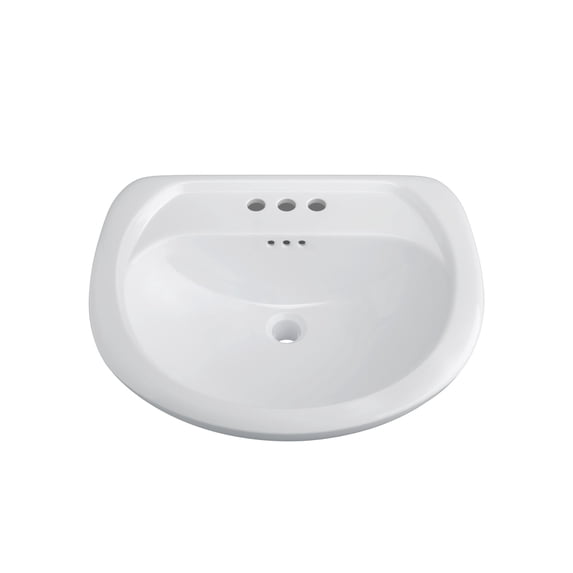 Proflo Pf4004 Lisbon Valley 24" Oval Vitreous China Pedestal Bathroom Sink - White