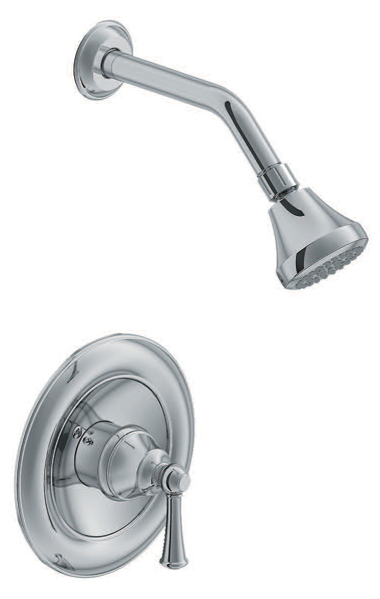 Brushed Nickel Single Function Shower Head and Trim Package