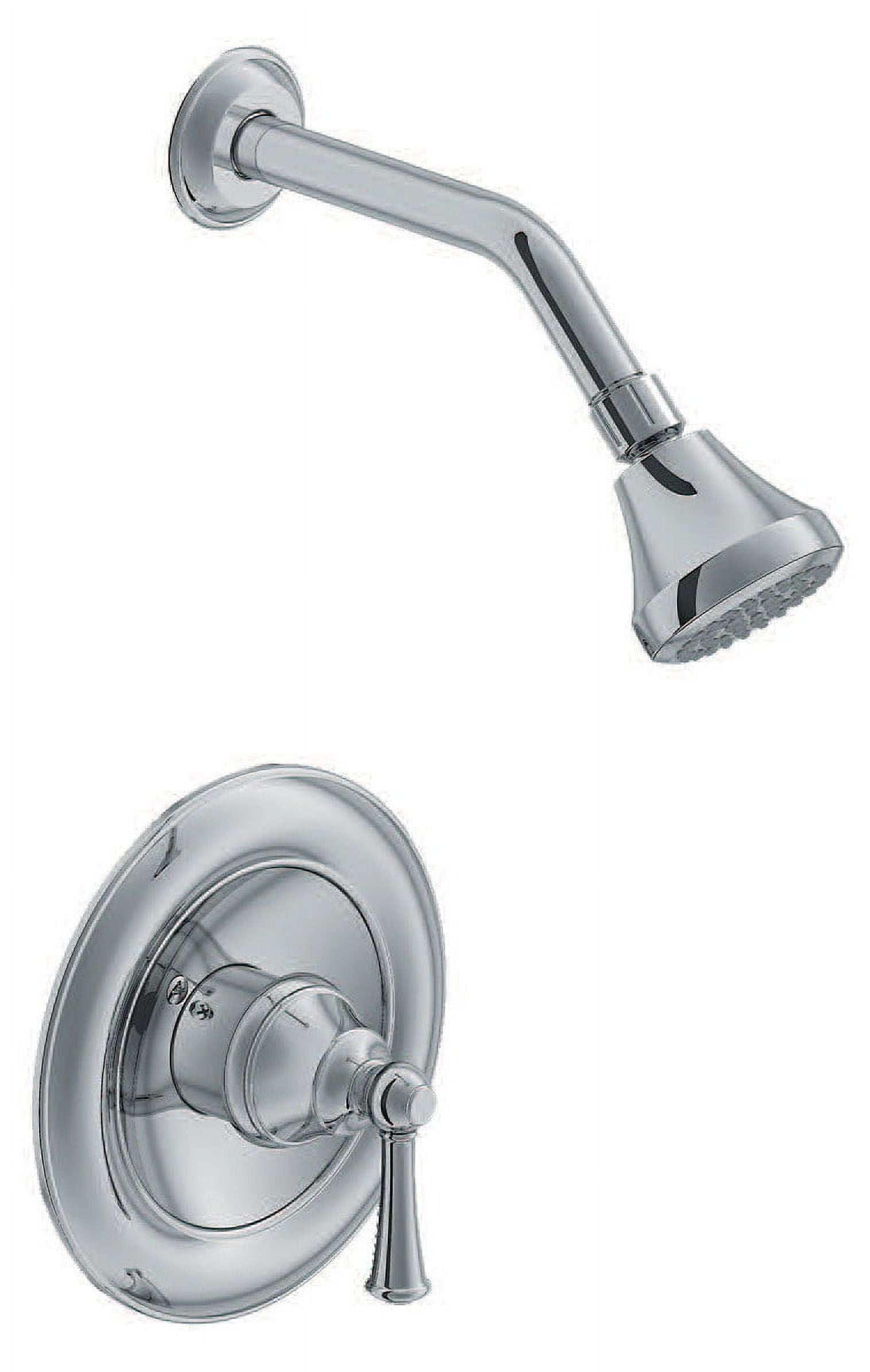Brushed Nickel Single Function Shower Head and Trim Package