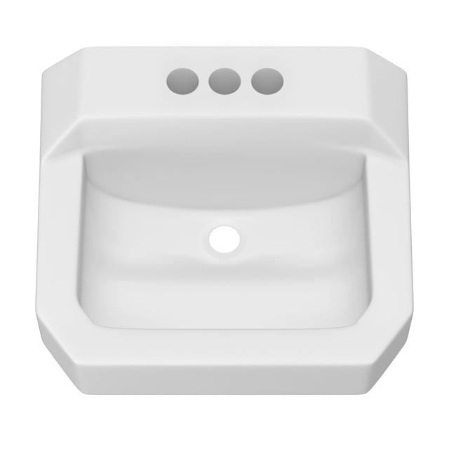PROFLO PF5518 Wall Mount Bathroom Sink – 20-5/8" Rectangular Vitreous China, 3 Faucet Holes At 8" Centers, White