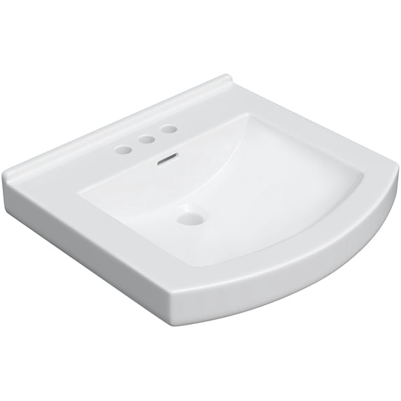 Proflo PF6004WH Otter Creek 20" Rectangular Vitreous China Pedestal Bathroom Sink - White