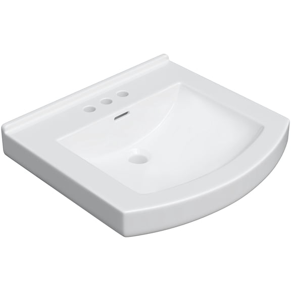 Proflo PF6004WH Otter Creek 20" Rectangular Vitreous China Pedestal Bathroom Sink - White