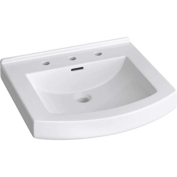 Proflo Pf6008 Otter Creek 20" Rectangular Vitreous China Pedestal Bathroom Sink - White
