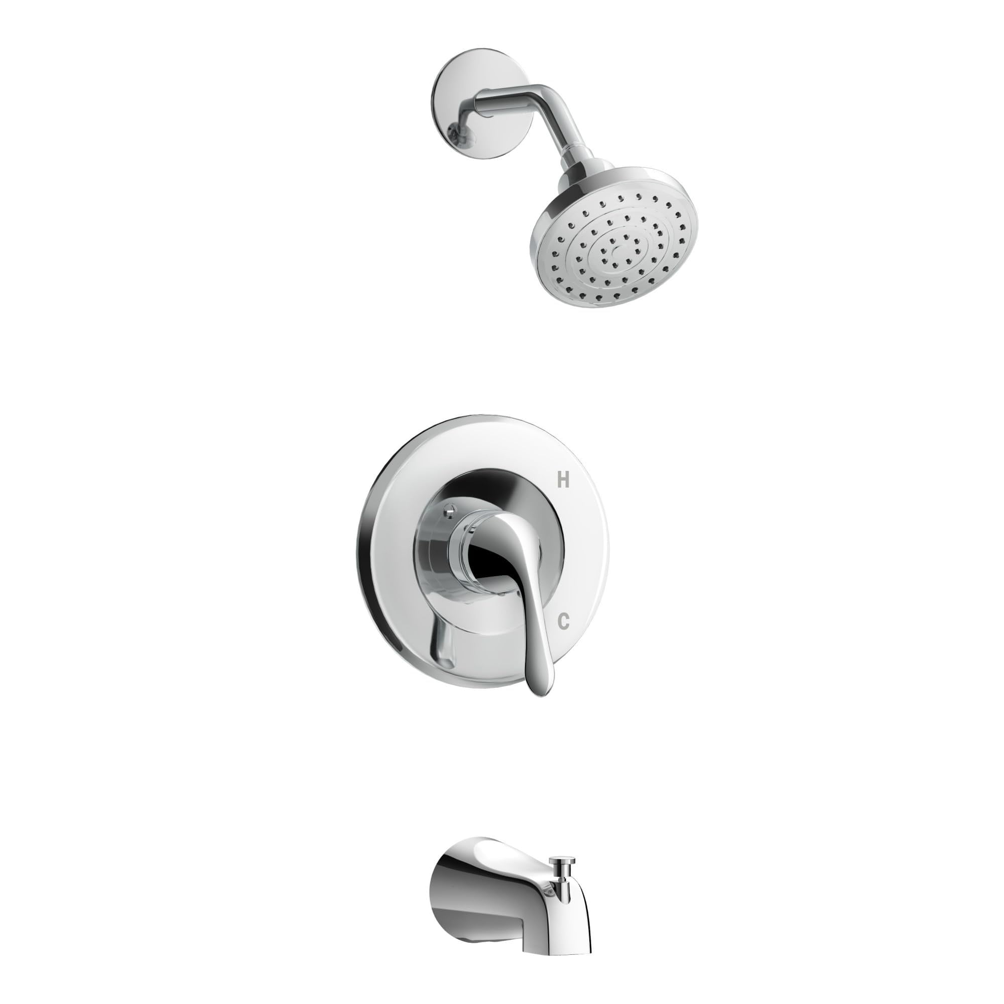 Chrome Wall Mounted Complete Shower System with Fixed Shower Head